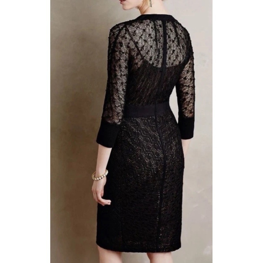 Beguile Byron Lars Anthropologie Mona Knit Dress Long Sleeve Black sz 4 - Picture 14 of 15